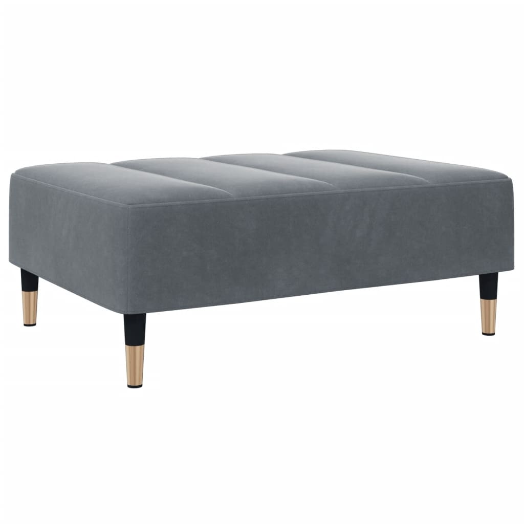 Repose-pied gris foncé 77x55x31 cm velours - XIOS