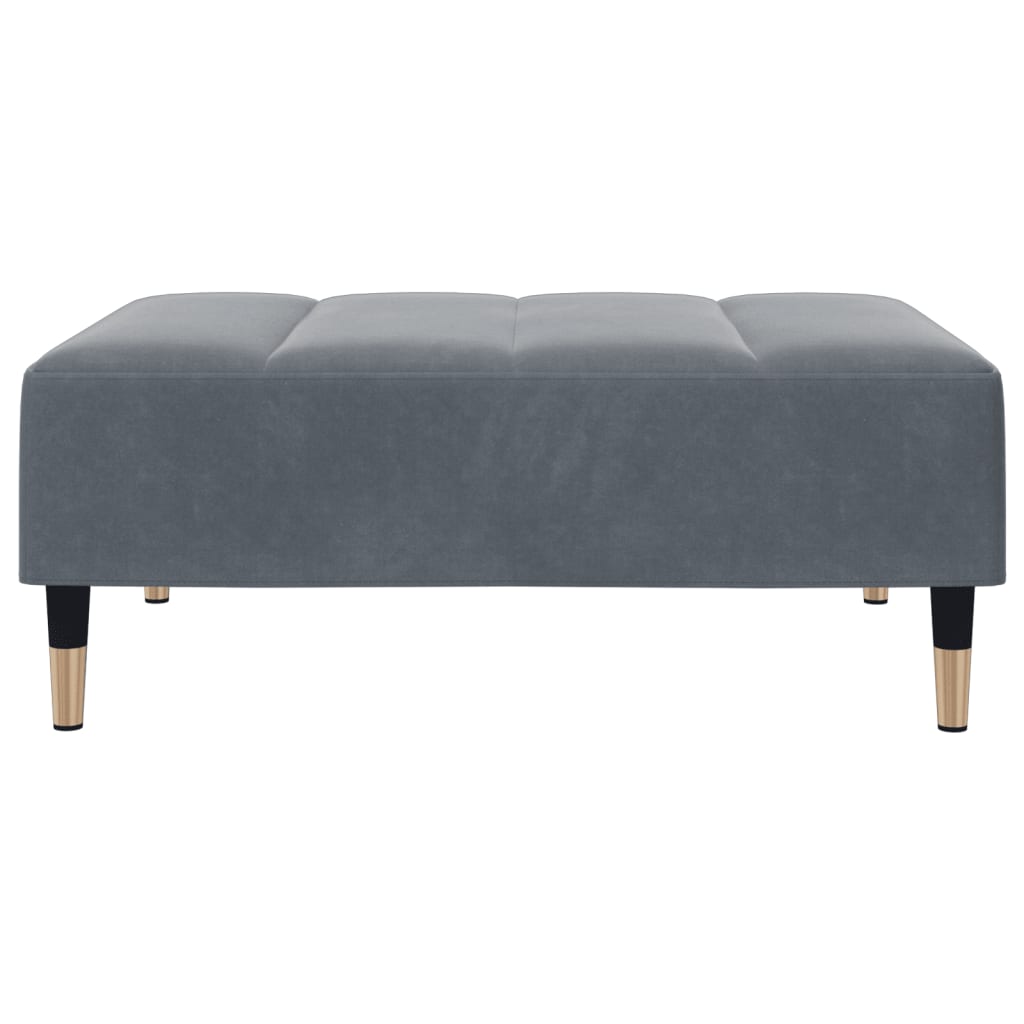 Repose-pied gris foncé 77x55x31 cm velours - XIOS