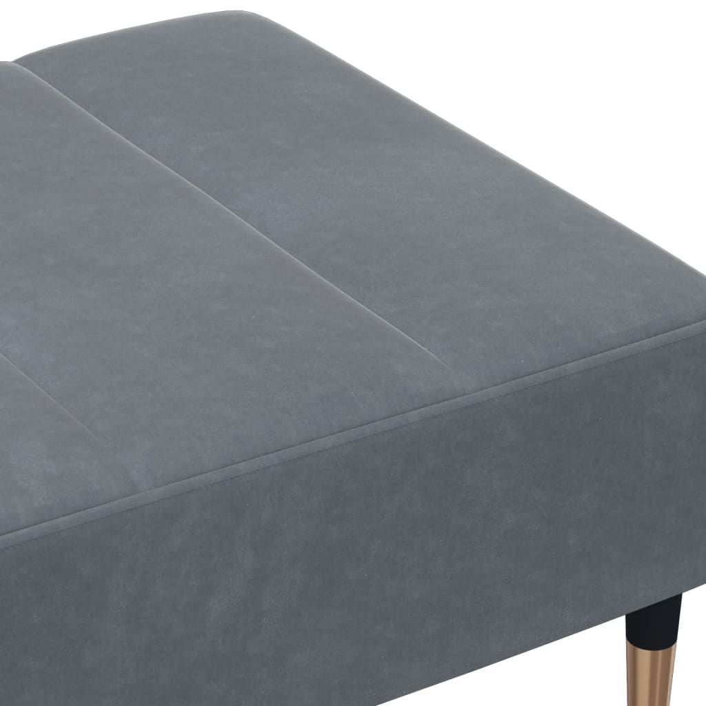 Repose-pied gris foncé 77x55x31 cm velours - XIOS