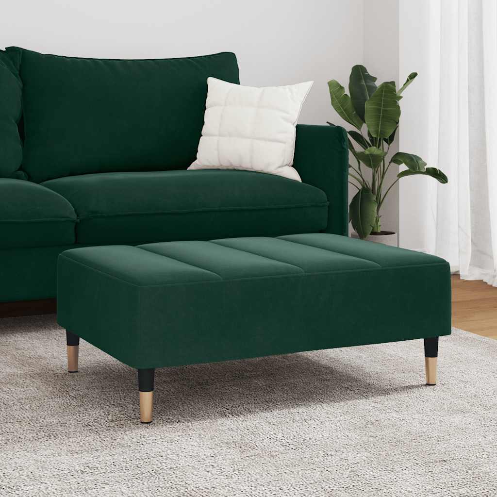 Repose-pied vert foncé 77x55x31 cm velours