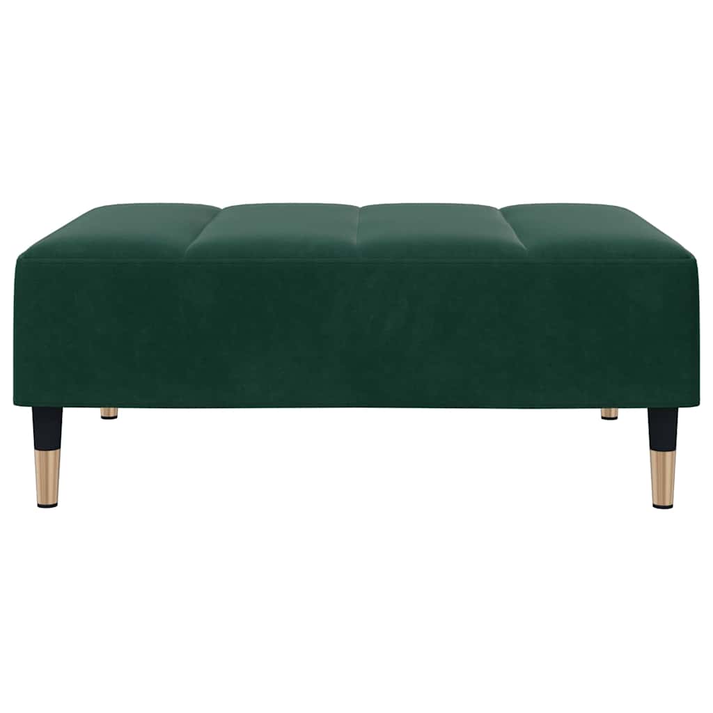 Repose-pied vert foncé 77x55x31 cm velours