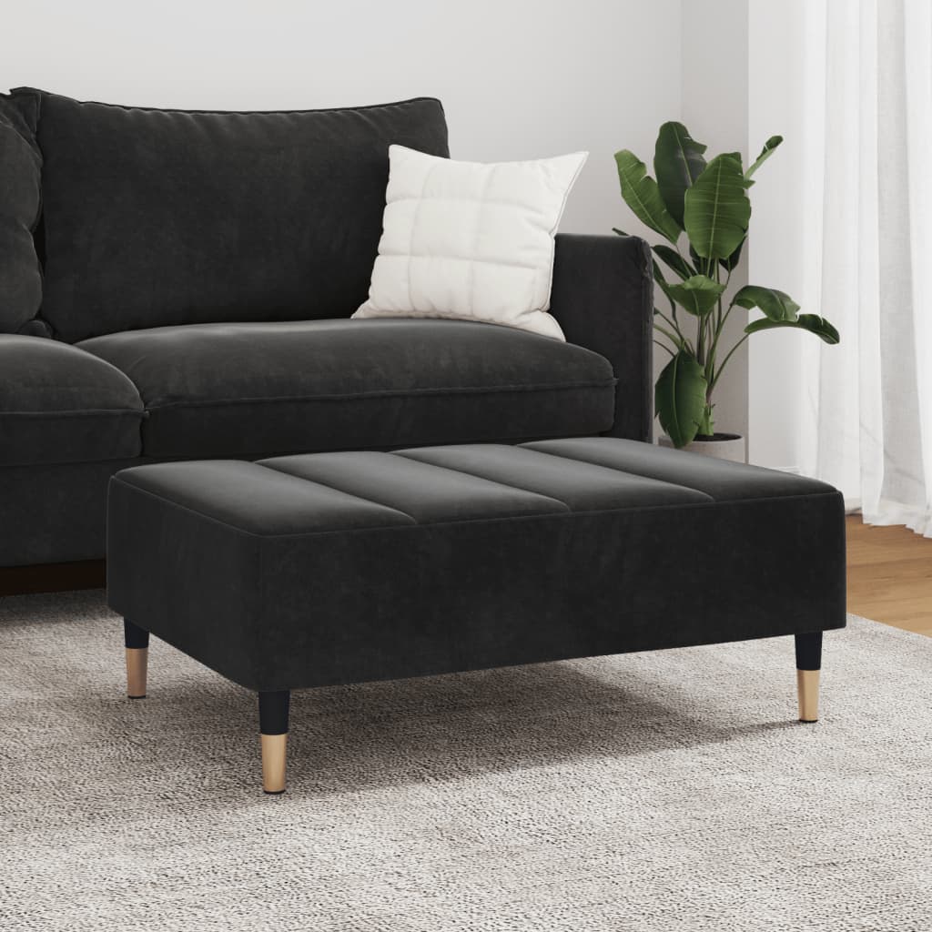 Repose-pied noir 77x55x31 cm velours
