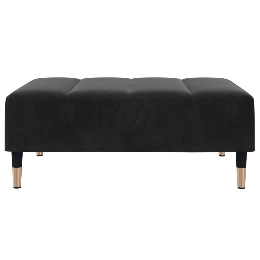Repose-pied noir 77x55x31 cm velours - XIOS