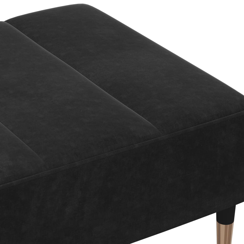 Repose-pied noir 77x55x31 cm velours - XIOS