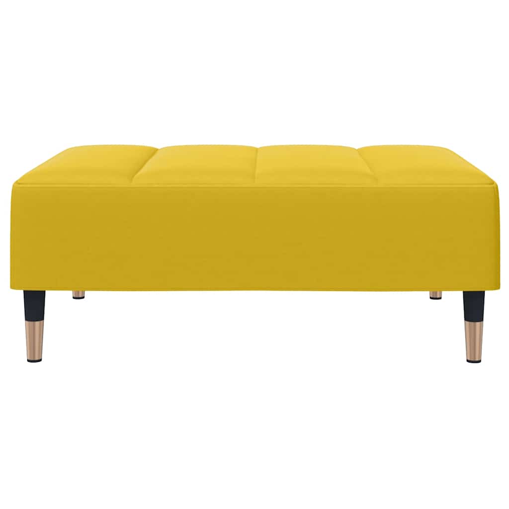 Repose-pied jaune 77x55x31 cm velours - XIOS