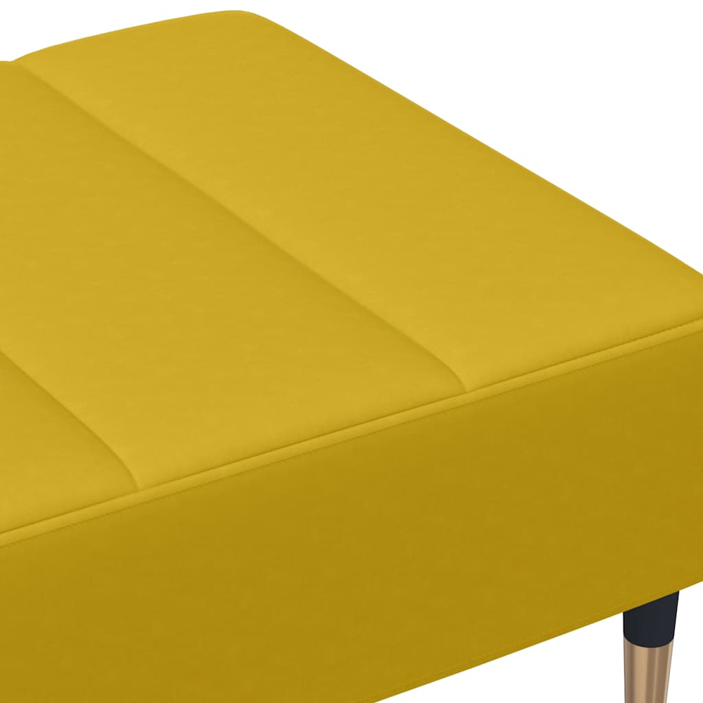 Repose-pied jaune 77x55x31 cm velours - XIOS