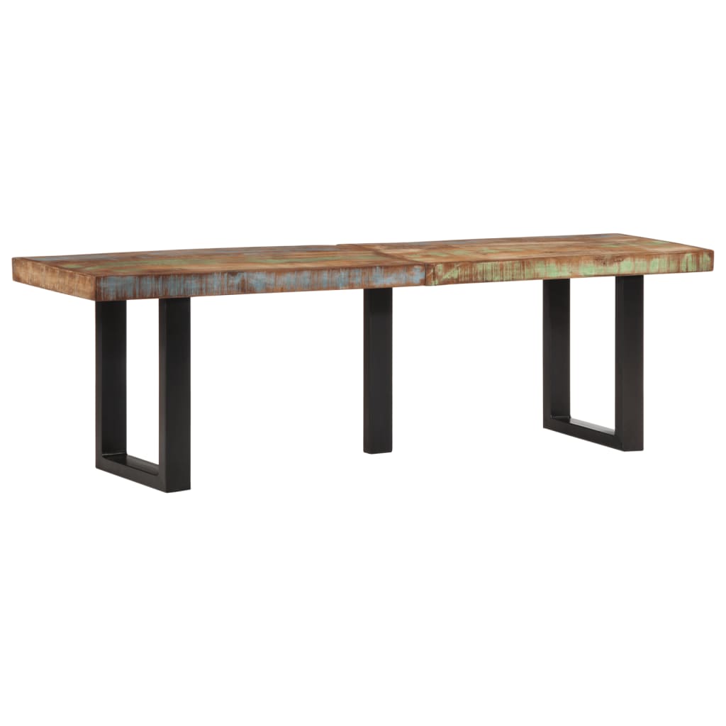 Banc 160 cm bois de récupération massif et acier - XIOS
