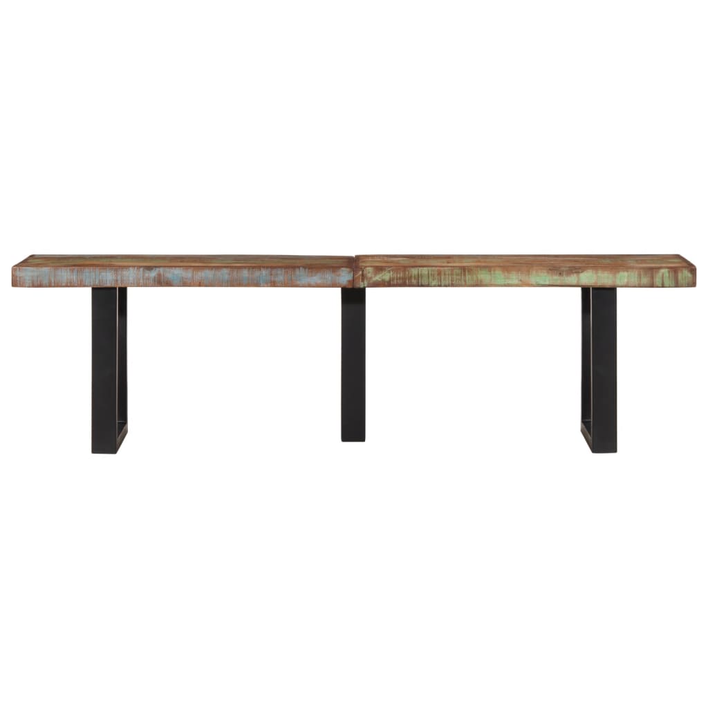 Banc 160 cm bois de récupération massif et acier - XIOS
