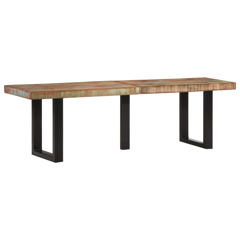 Banc 160 cm bois de récupération massif et acier - XIOS