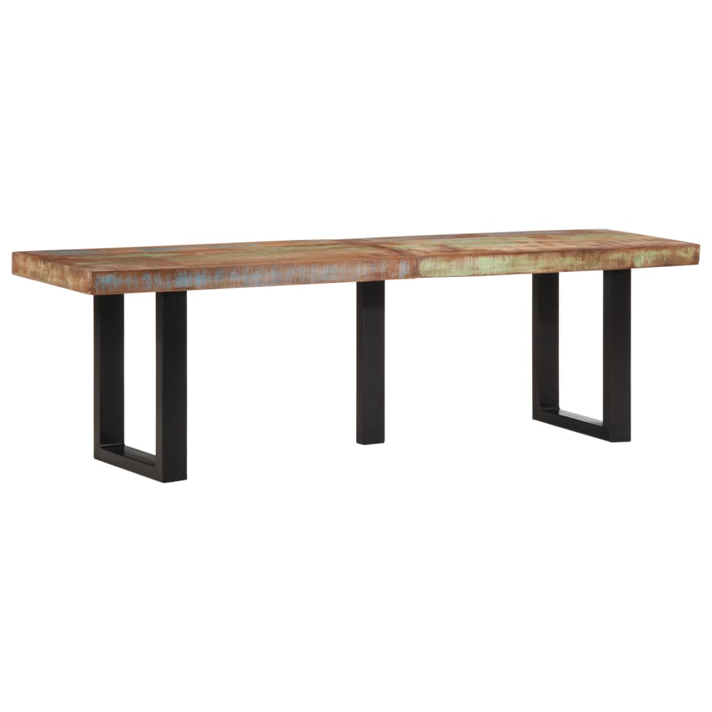 Banc 160 cm bois de récupération massif et acier - XIOS