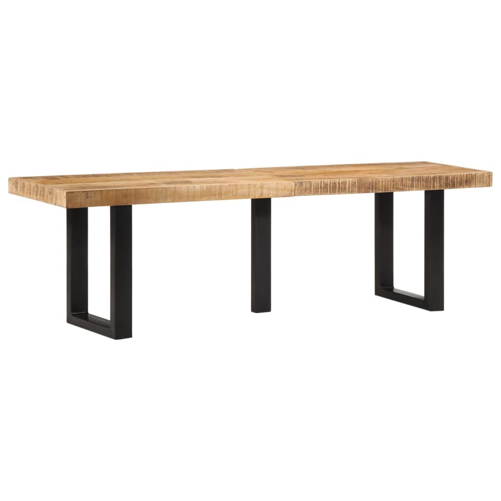 Banc 160 cm bois de manguier brut massif et acier - XIOS