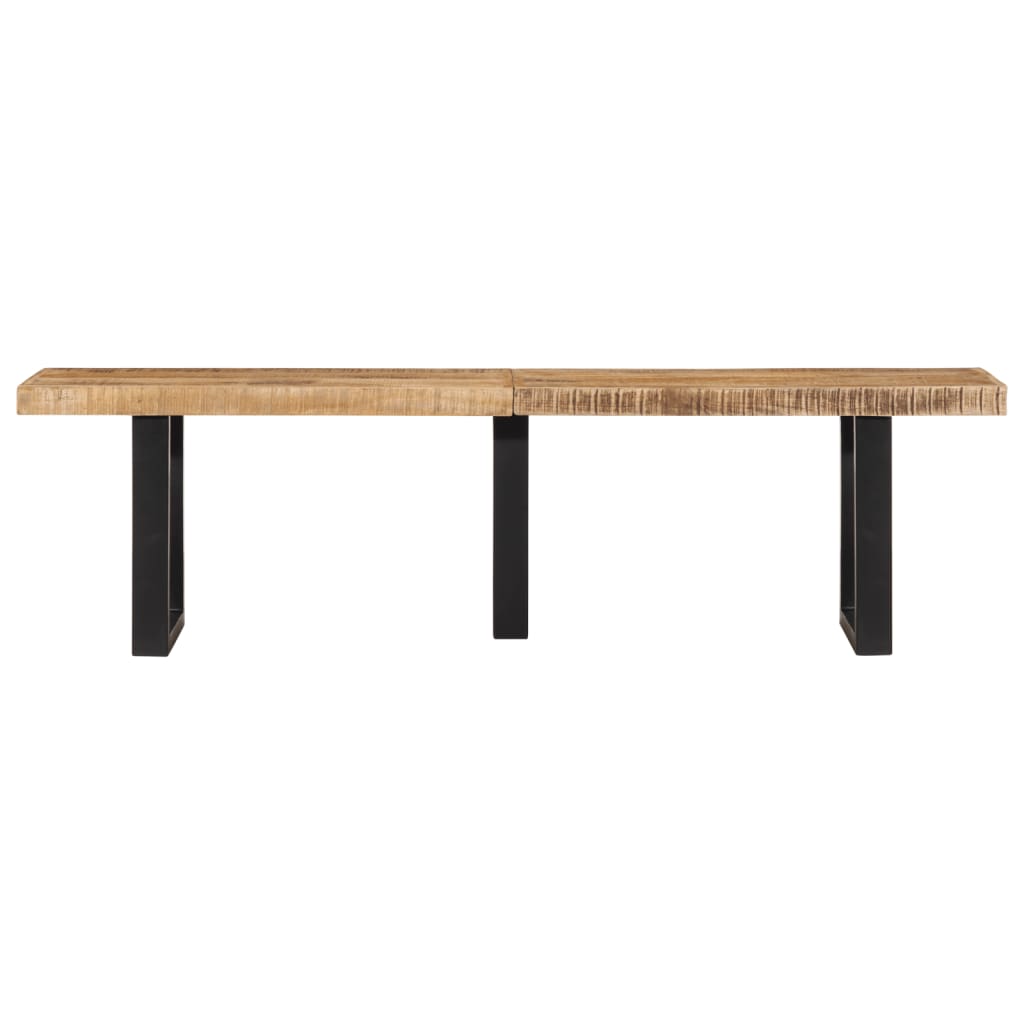 Banc 160 cm bois de manguier brut massif et acier - XIOS
