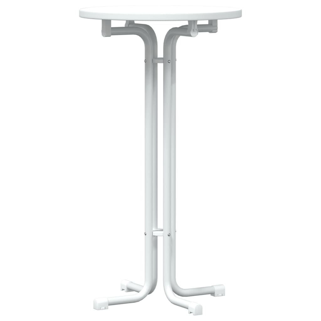 Table de bar blanc Ø60x110 cm bois d'ingénierie et acier - XIOS