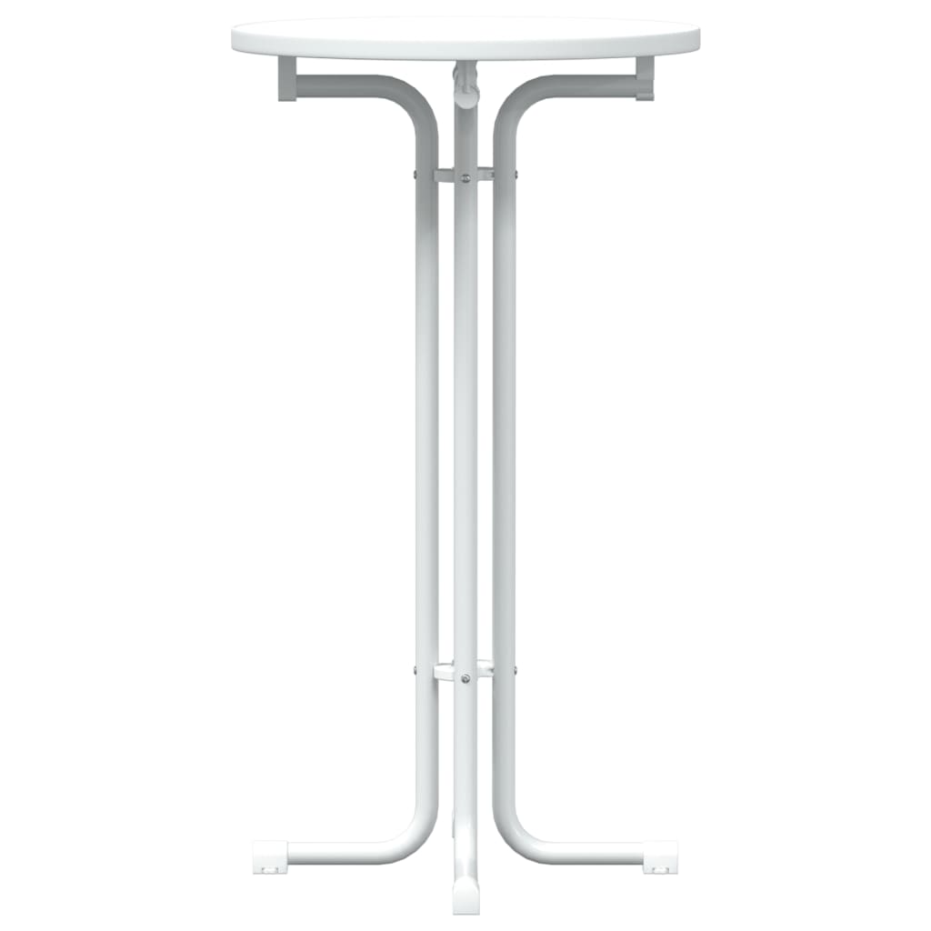 Table de bar blanc Ø60x110 cm bois d'ingénierie et acier - XIOS