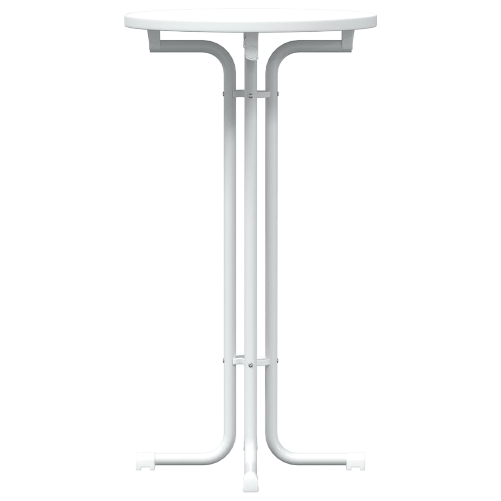 Table de bar blanc Ø60x110 cm bois d'ingénierie et acier - XIOS