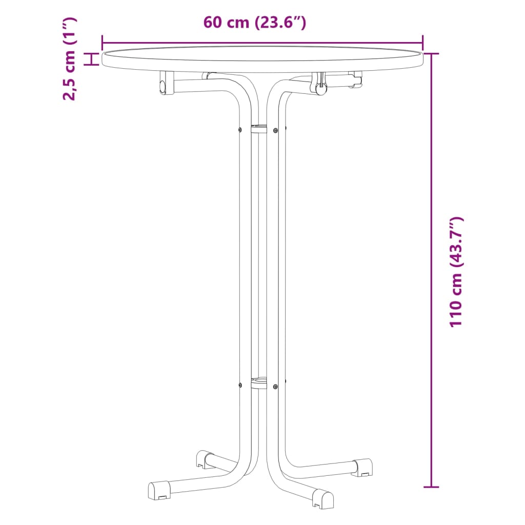 Table de bar blanc Ø60x110 cm bois d'ingénierie et acier - XIOS