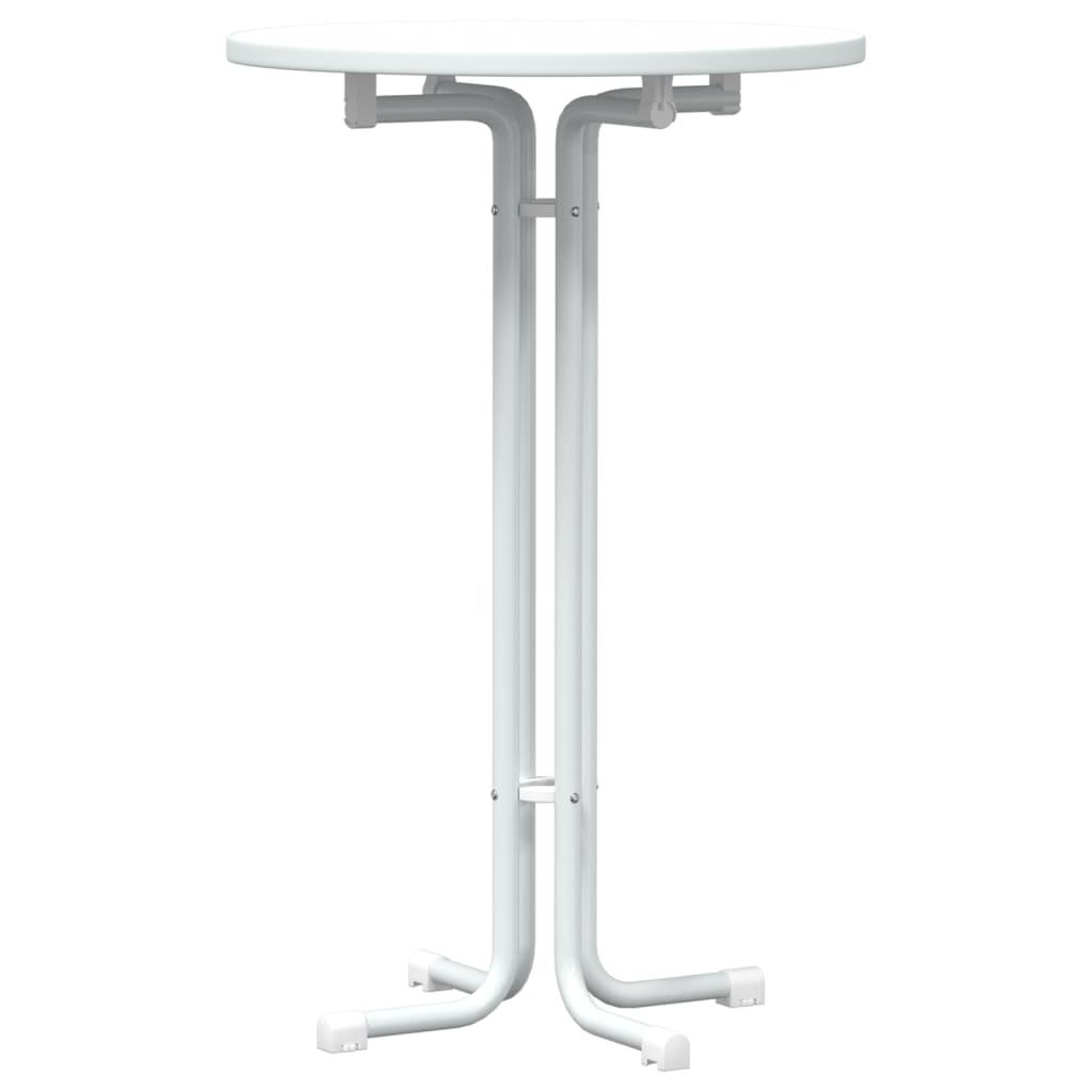 Table de bar blanc Ø70x110 cm bois d'ingénierie et acier - XIOS