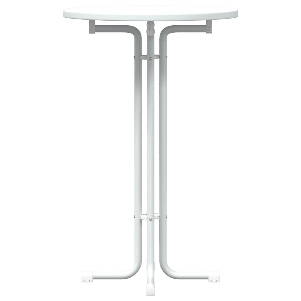 Table de bar blanc Ø70x110 cm bois d'ingénierie et acier - XIOS
