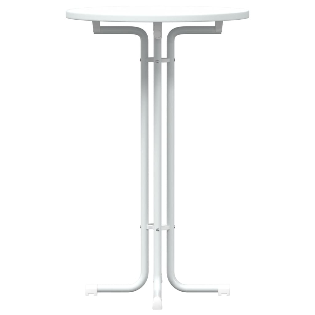 Table de bar blanc Ø70x110 cm bois d'ingénierie et acier - XIOS