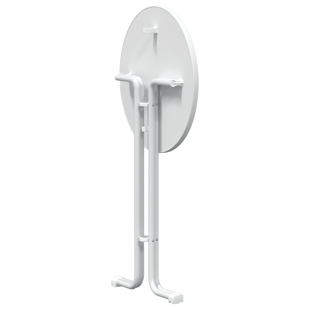 Table à manger blanc Ø70x110 cm bois d'ingénierie et acier - XIOS