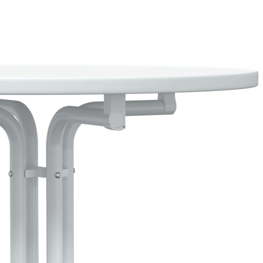 Table de bar blanc Ø70x110 cm bois d'ingénierie et acier - XIOS