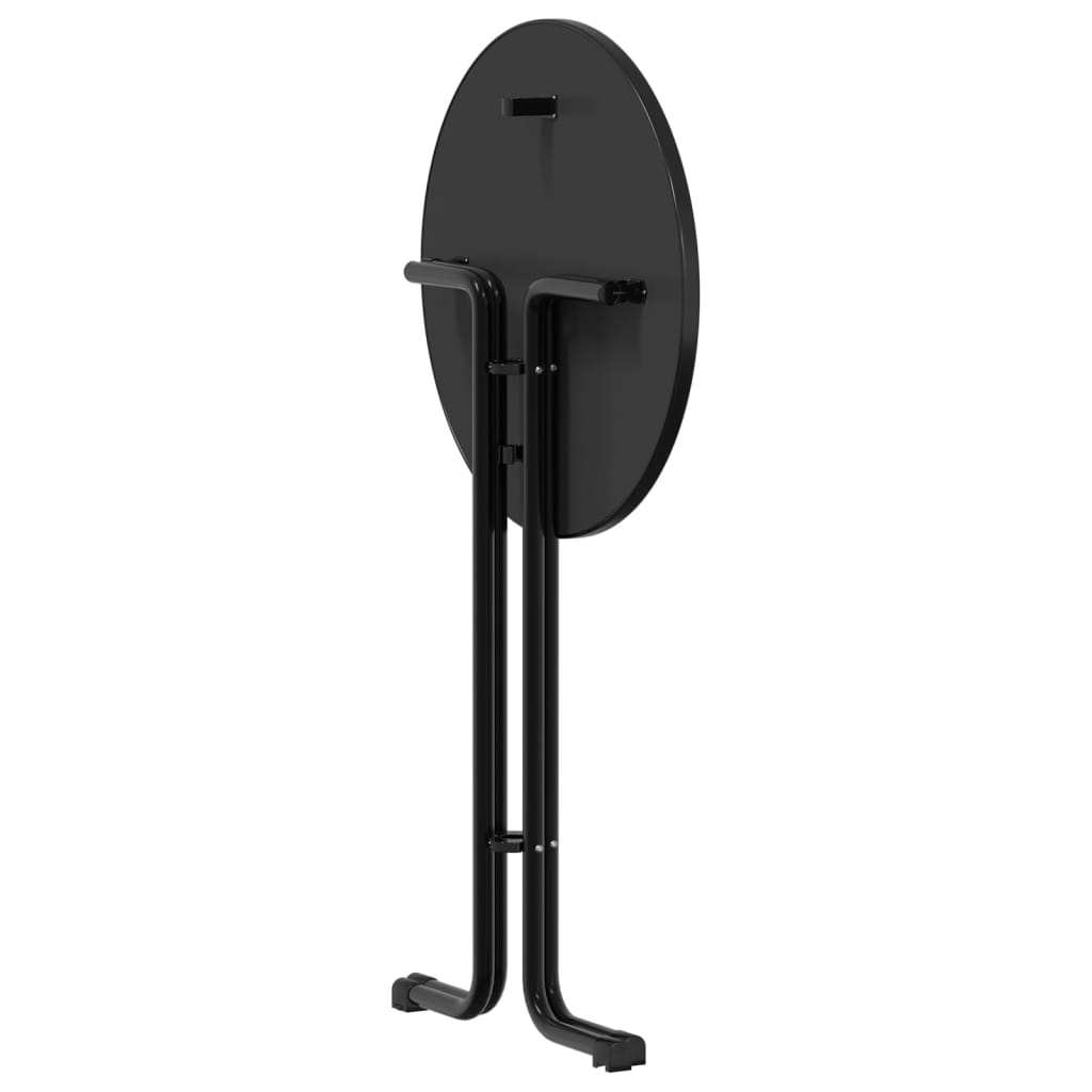 Table à manger noir Ø70x110 cm bois d'ingénierie et acier - XIOS