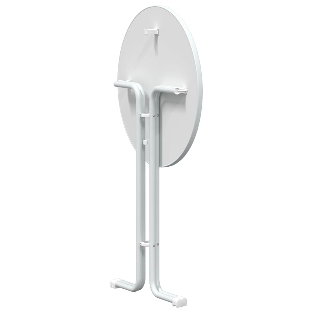 Table à manger blanc Ø80x110 cm bois d'ingénierie et acier - XIOS