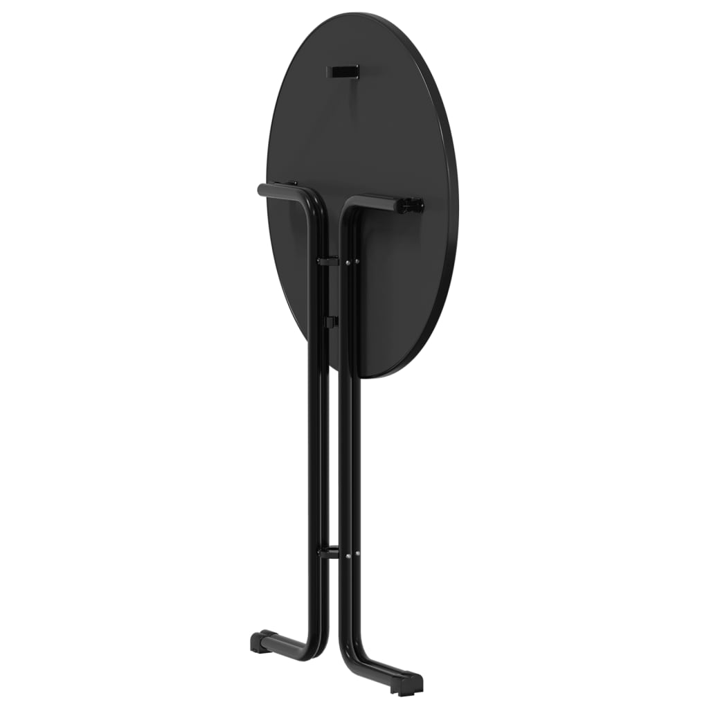 Table à manger noir Ø80x110 cm bois d'ingénierie et acier - XIOS