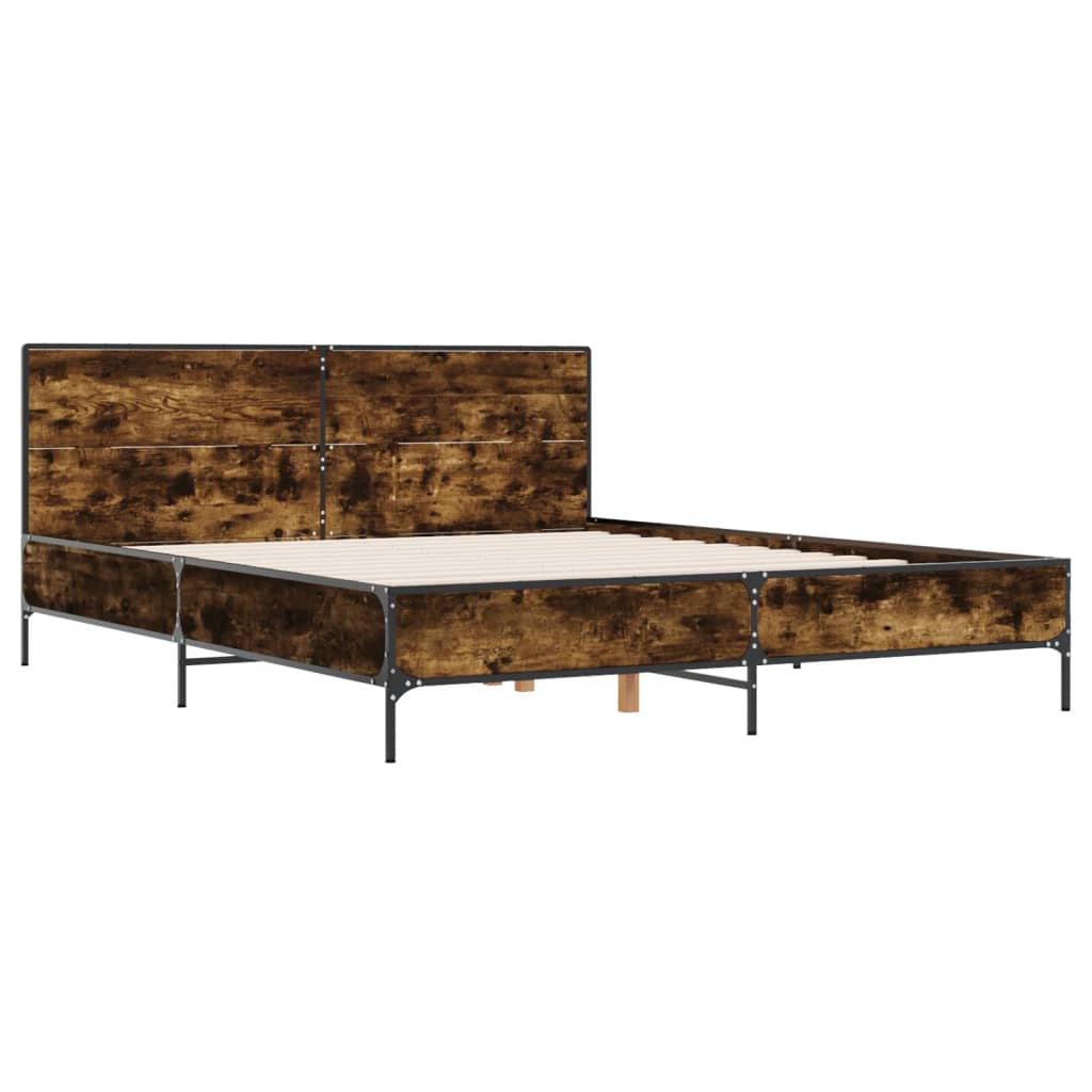Cadre de lit sans matelas chêne fumé 120x200 cm - XIOS