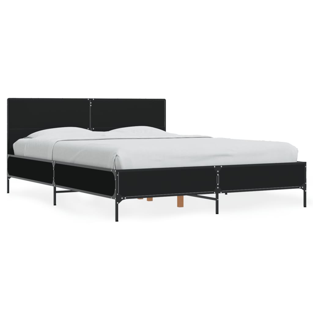 Cadre de lit sans matelas noir 140x200 cm - XIOS
