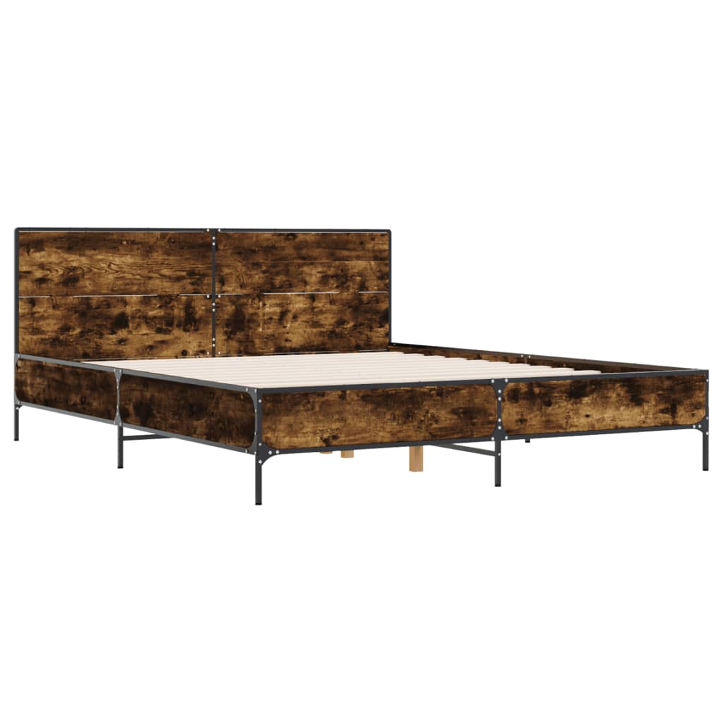 Cadre de lit sans matelas chêne fumé 140x200 cm - XIOS