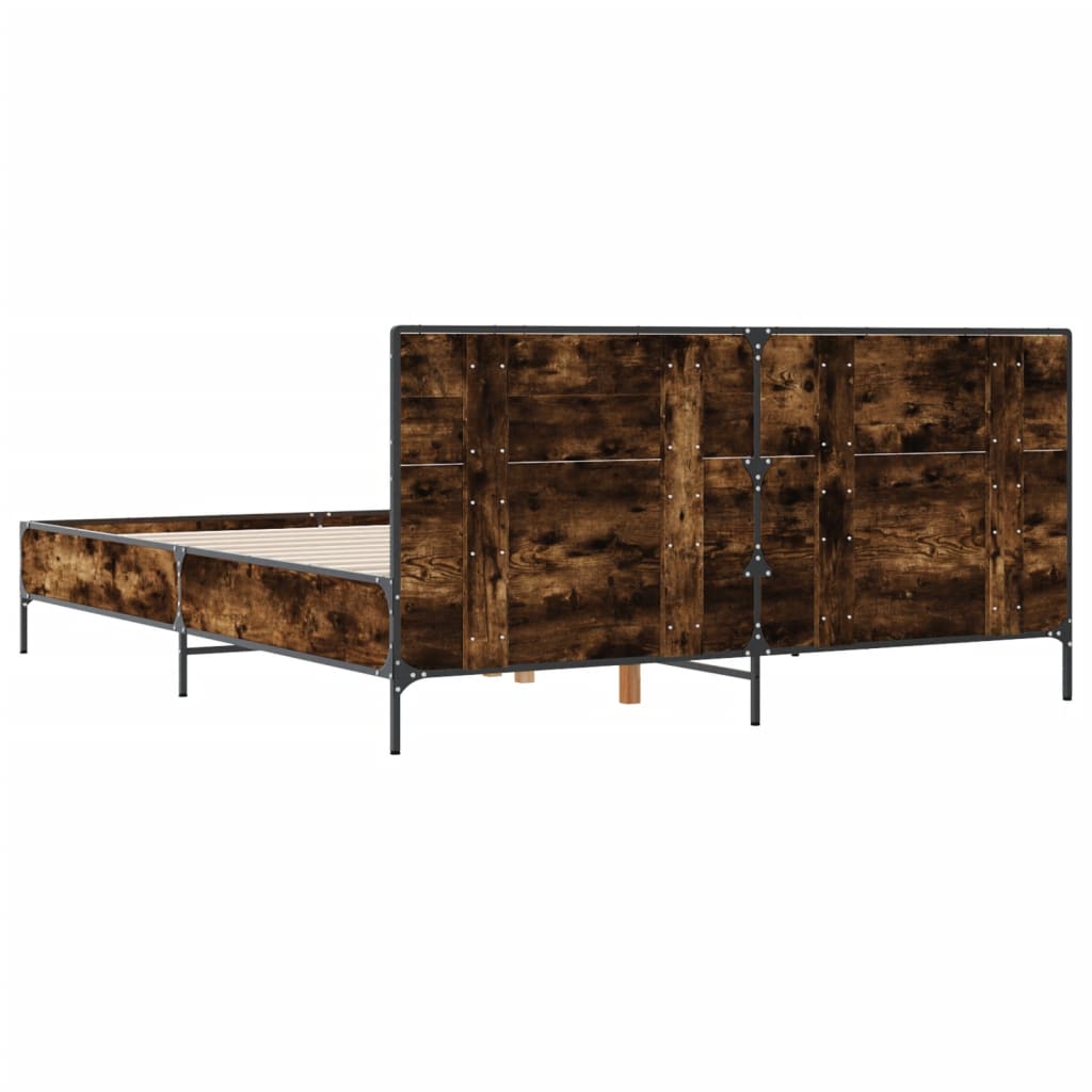 Cadre de lit sans matelas chêne fumé 140x200 cm - XIOS