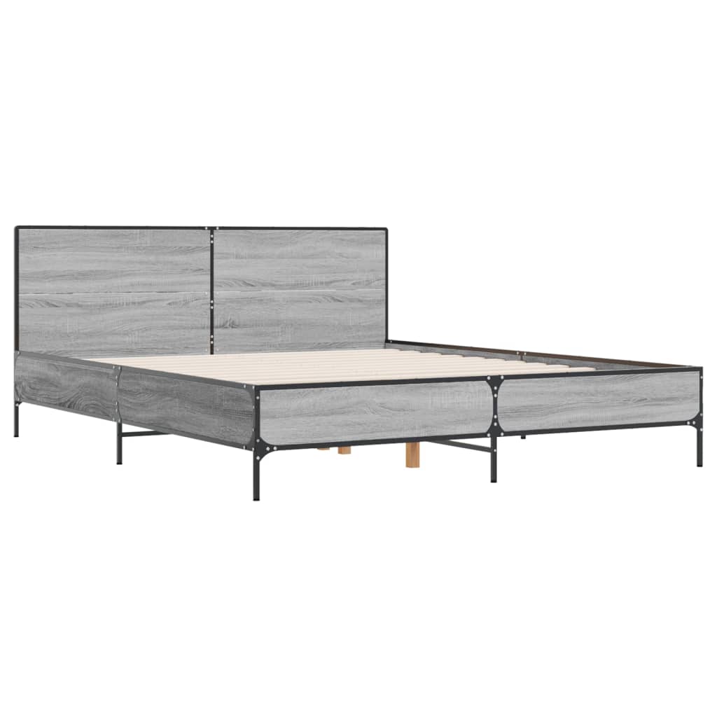 Cadre de lit sans matelas sonoma gris 140x200 cm - XIOS