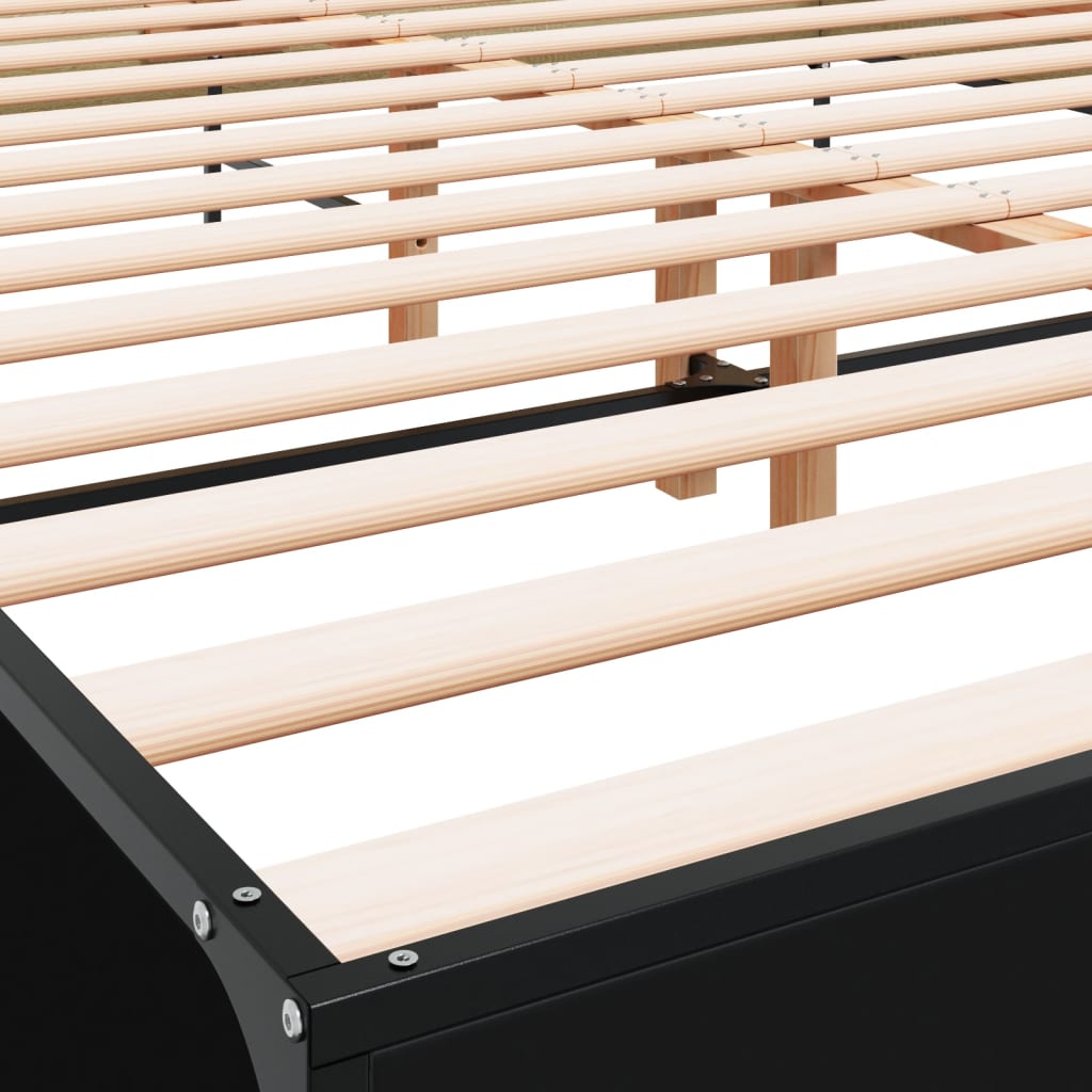Cadre de lit sans matelas noir 150x200 cm - XIOS