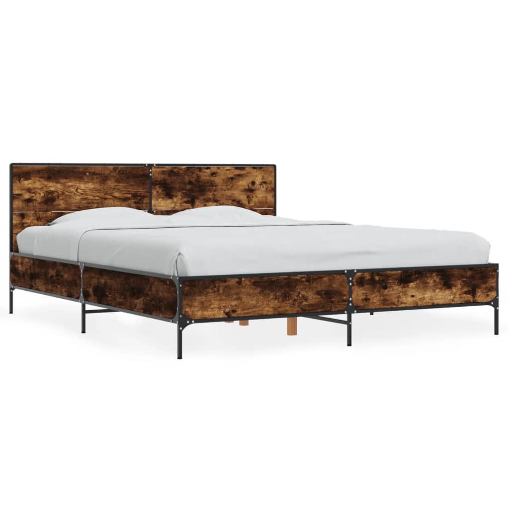 Cadre de lit sans matelas chêne fumé 150x200 cm - XIOS
