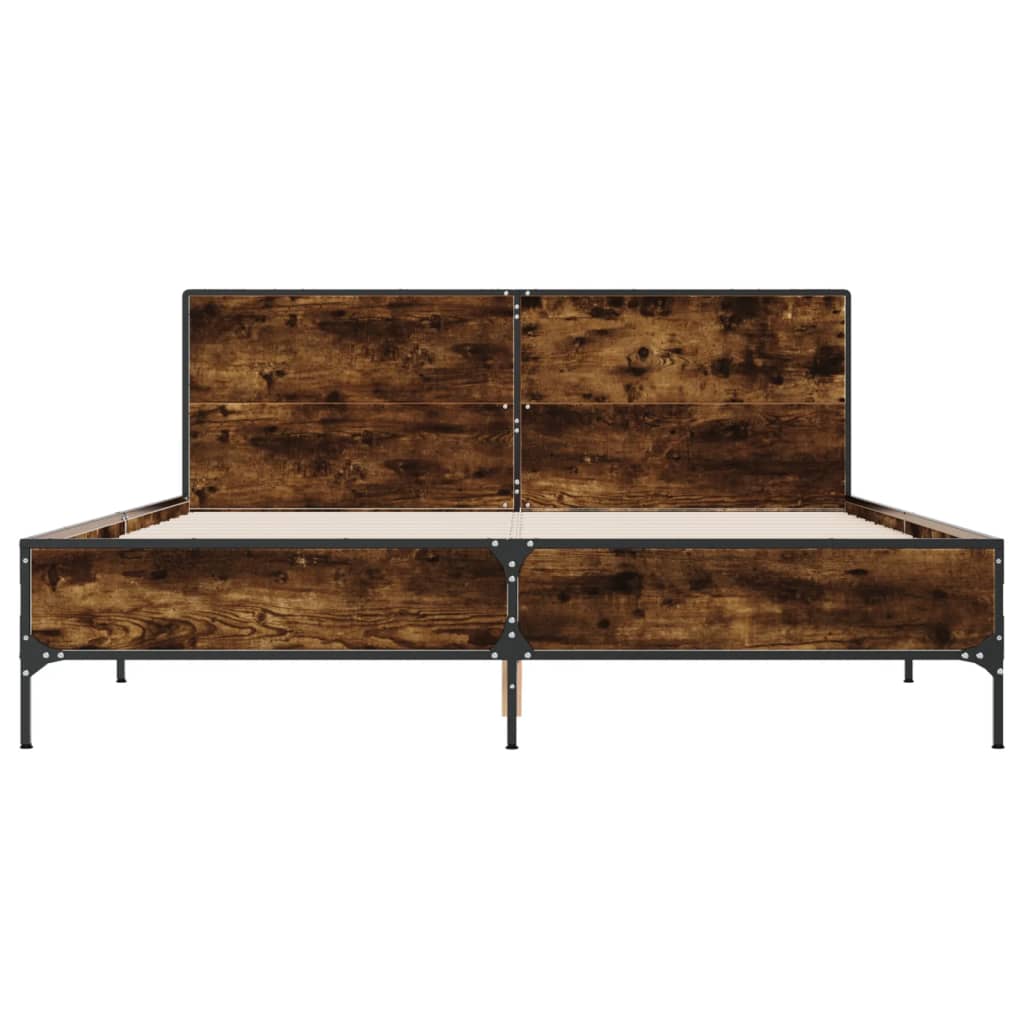Cadre de lit sans matelas chêne fumé 150x200 cm - XIOS
