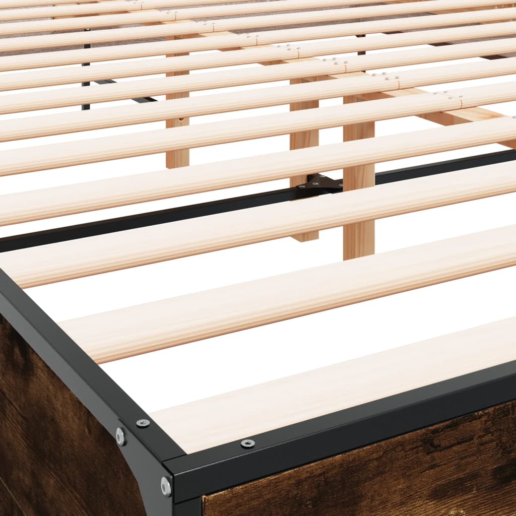 Cadre de lit sans matelas chêne fumé 150x200 cm - XIOS