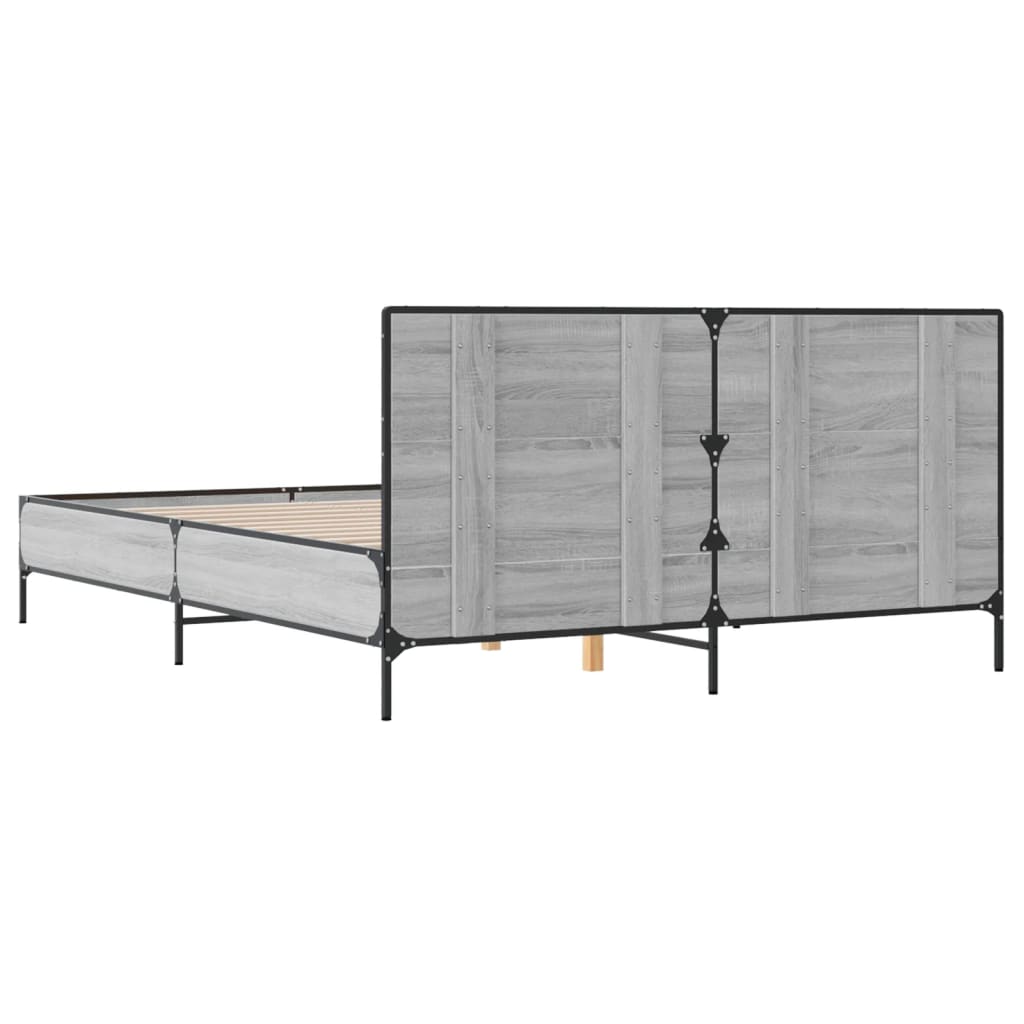 Cadre de lit sans matelas sonoma gris 150x200 cm - XIOS