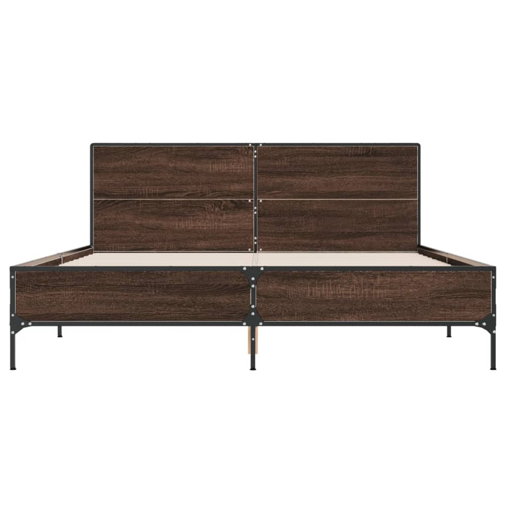 Cadre de lit sans matelas chêne marron 150x200 cm - XIOS