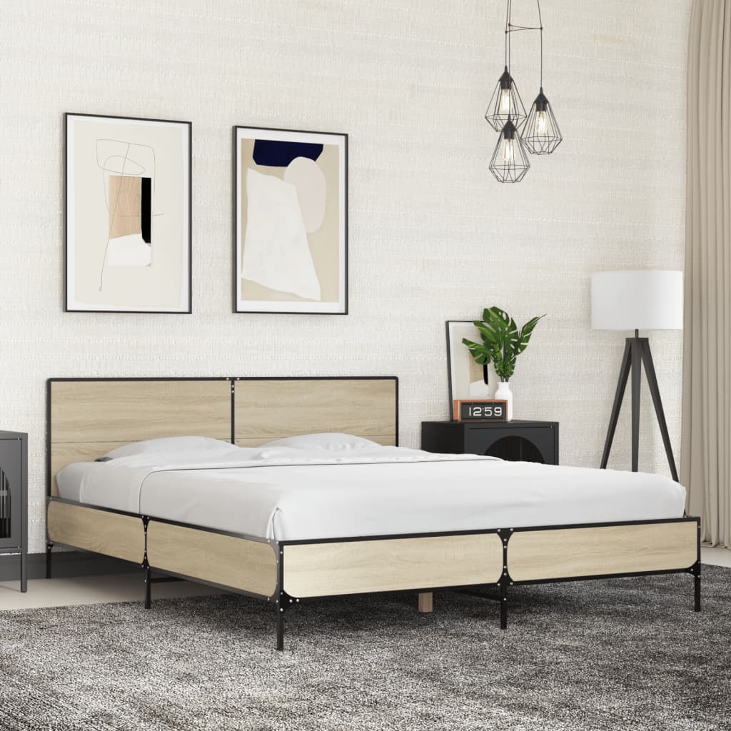 Cadre de lit sans matelas chêne sonoma 160x200 cm - XIOS