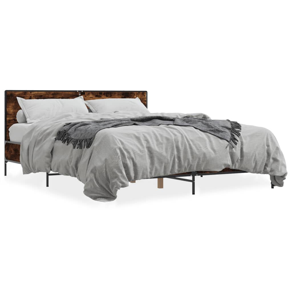 Cadre de lit sans matelas chêne fumé 160x200 cm - XIOS