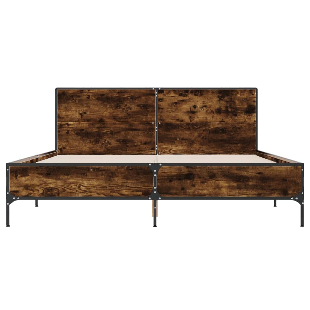 Cadre de lit sans matelas chêne fumé 160x200 cm - XIOS