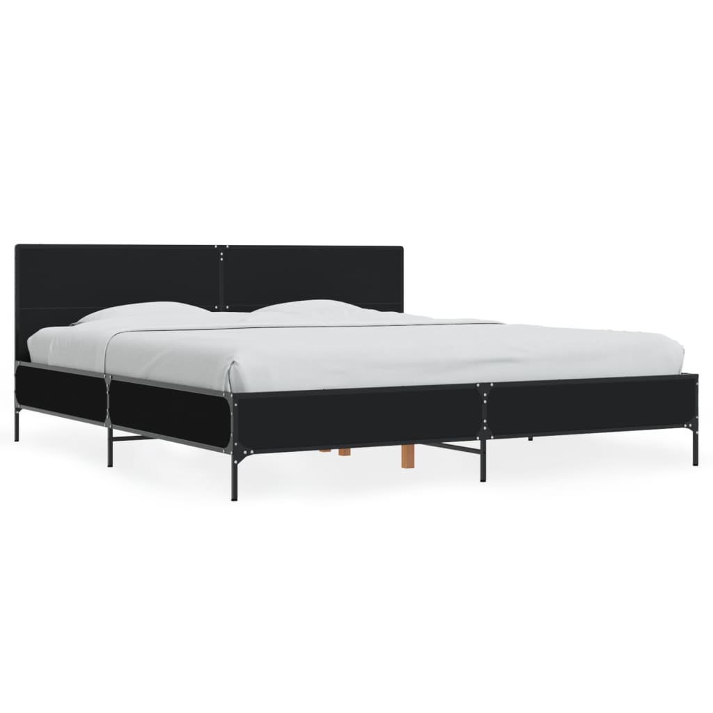 Cadre de lit sans matelas noir 200x200 cm - XIOS