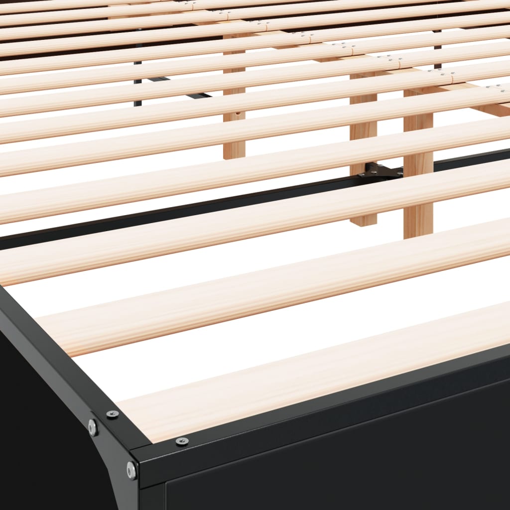 Cadre de lit sans matelas noir 200x200 cm - XIOS