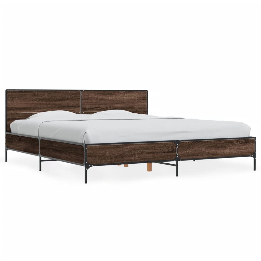 Cadre de lit sans matelas chêne marron 200x200 cm - XIOS