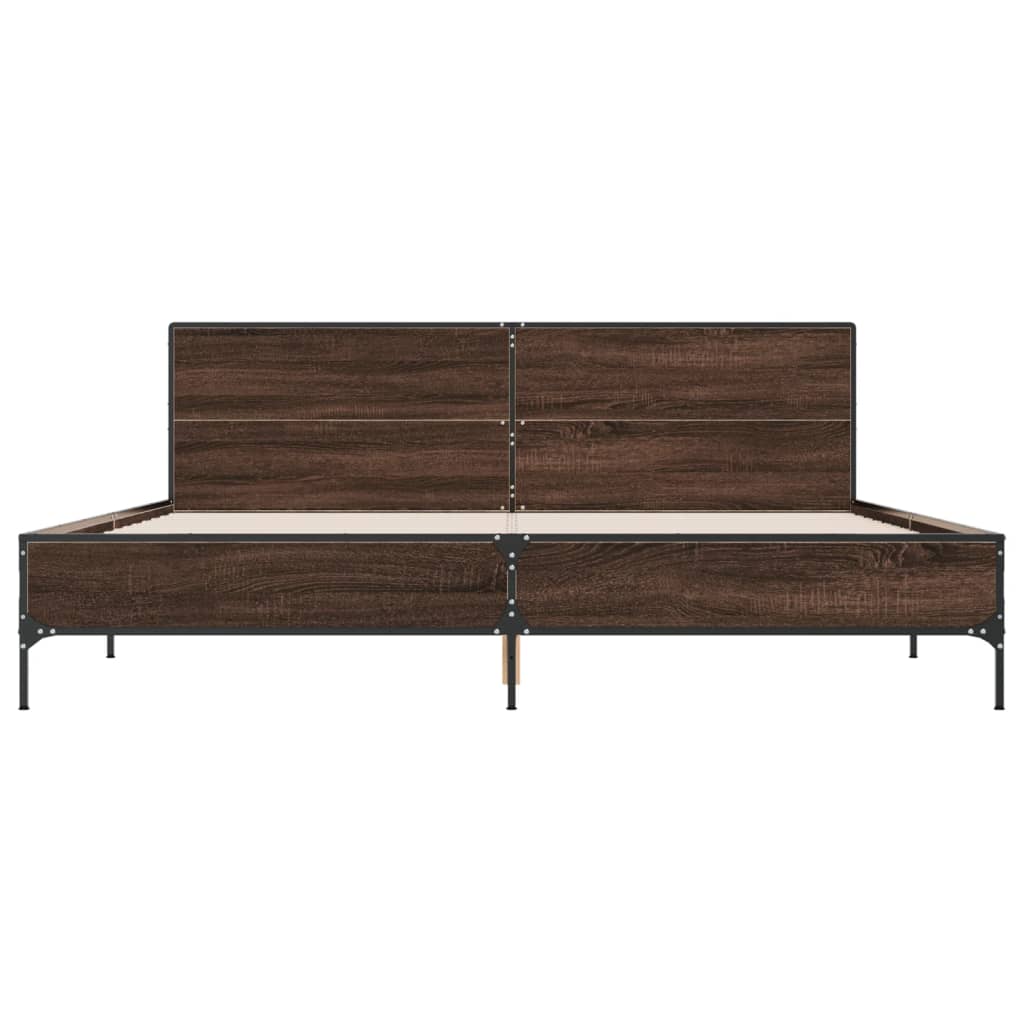 Cadre de lit sans matelas chêne marron 200x200 cm - XIOS