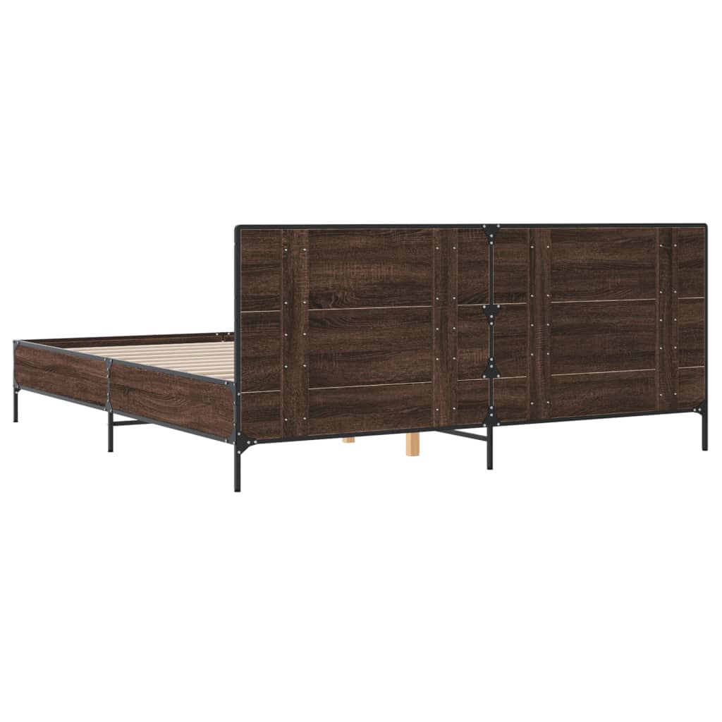 Cadre de lit sans matelas chêne marron 200x200 cm - XIOS