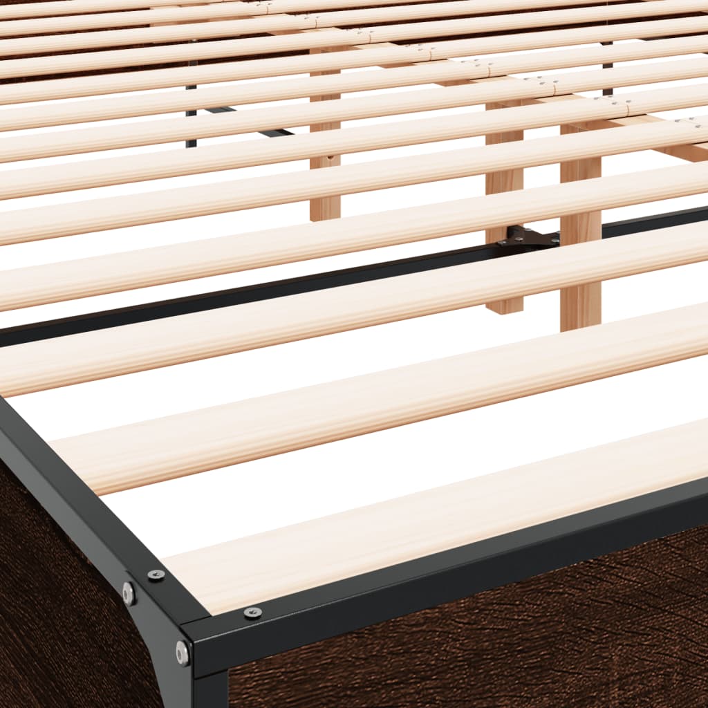 Cadre de lit sans matelas chêne marron 200x200 cm - XIOS