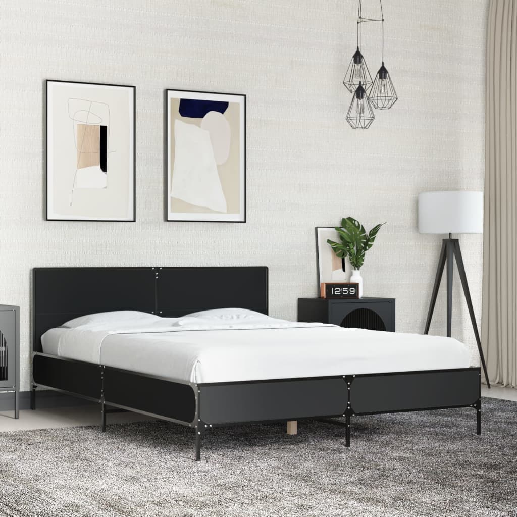 Cadre de lit sans matelas noir 120x190 cm - XIOS