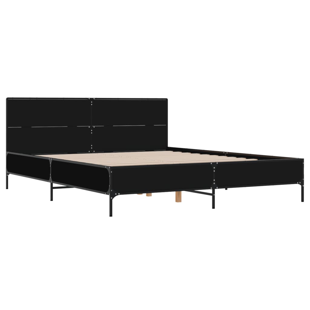 Cadre de lit sans matelas noir 135x190 cm - XIOS
